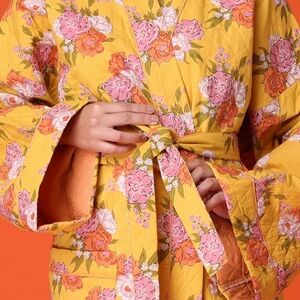 100% Cotton Mahogany Quilted Floral Angela Bathrobe 1x/2x NWT $120 Retail